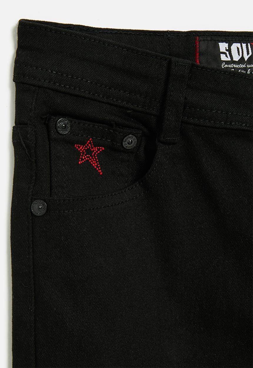 SOVIET - Boys Black Bull denim Skinny - Black