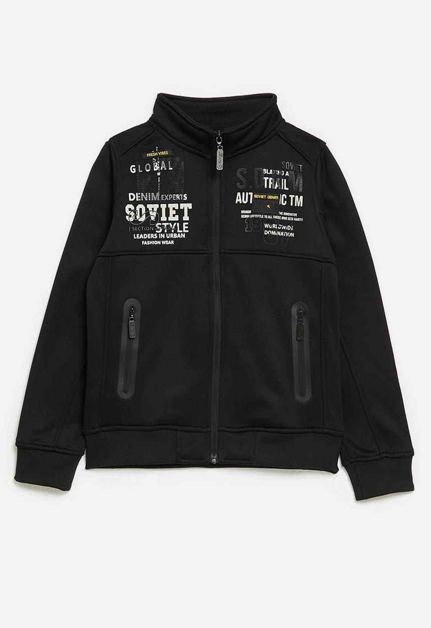 SOVIET - Boys Zip Through Fashion Jacket - Black