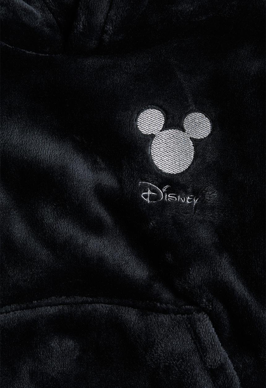 H&M - Printed pile hoodie - black mickey mouse
