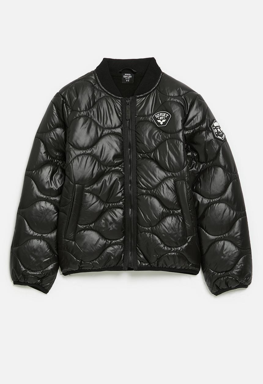 SOVIET - Boys Quilted Fashion Jacket - Black