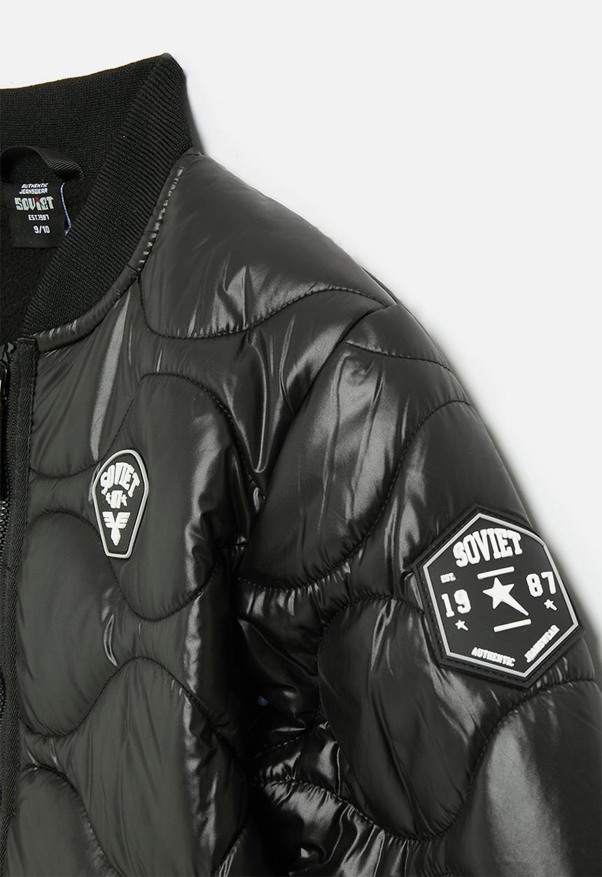 SOVIET - Boys Quilted Fashion Jacket - Black