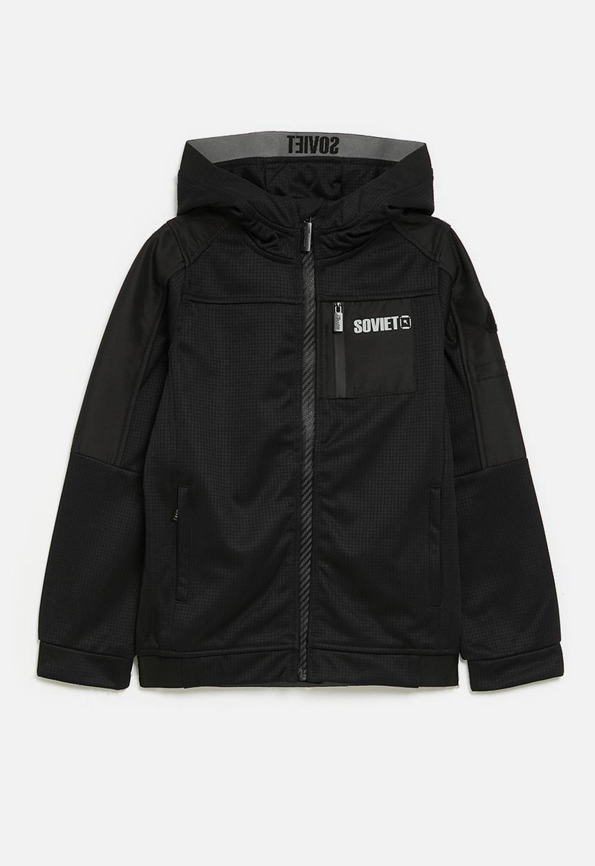 SOVIET - Boys Zip Through Sweat Top - Black
