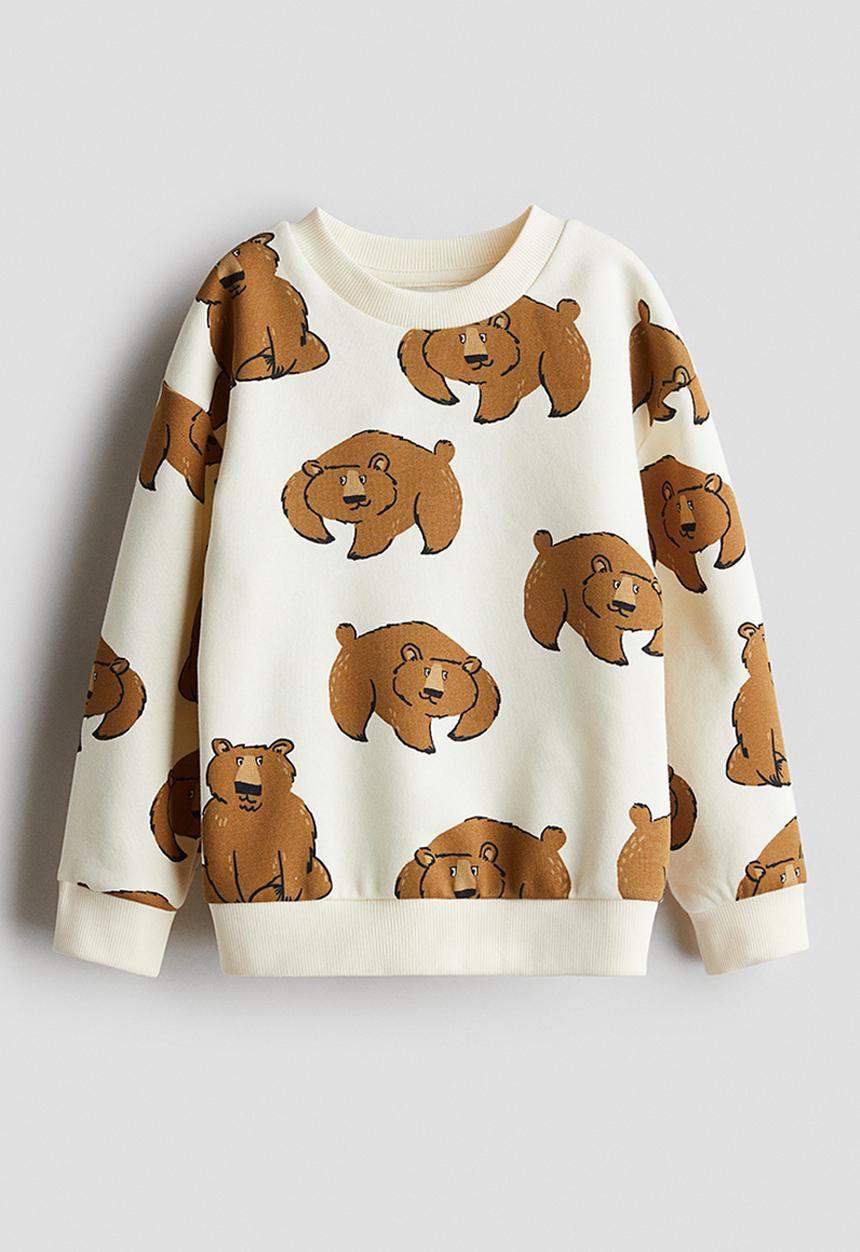 H&M - Printed sweatshirt - white & bears