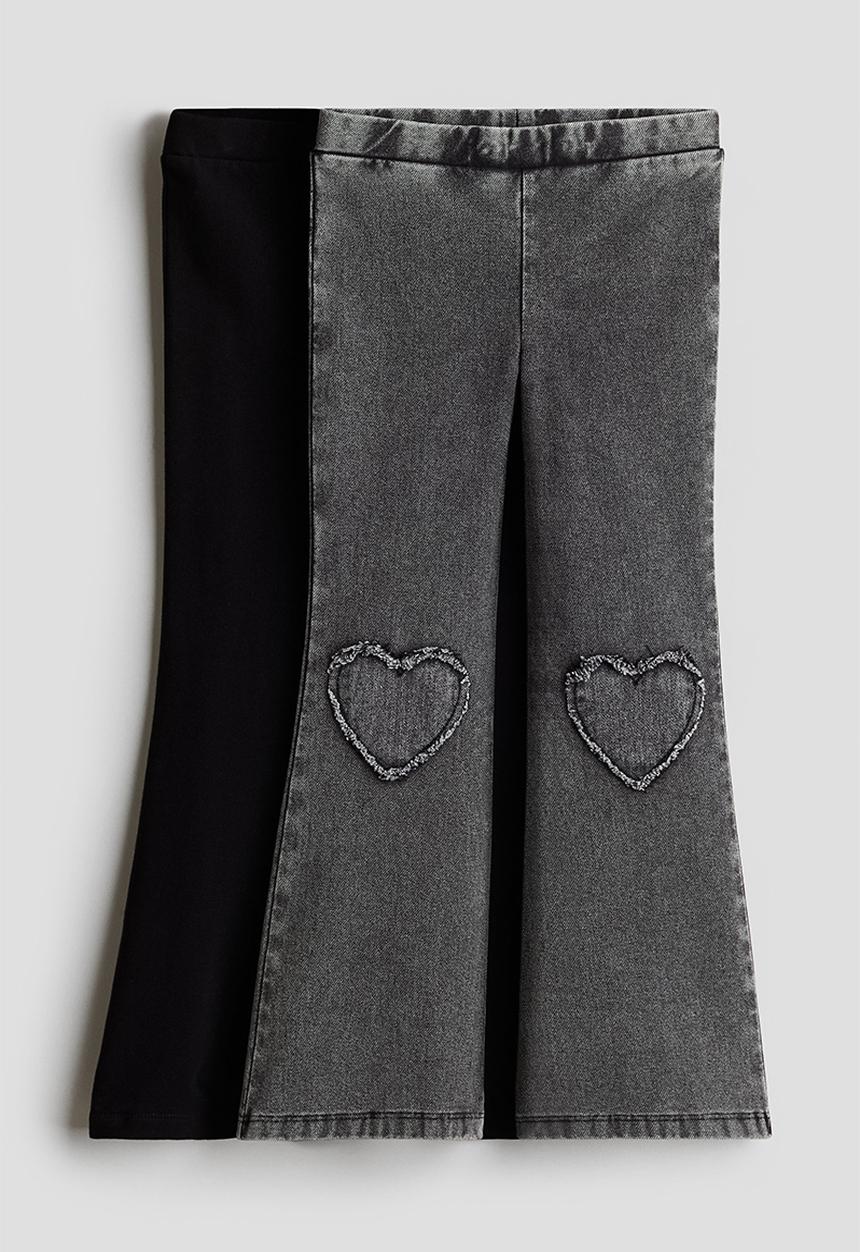 H&M - 2 pack flared jeggings - dark grey 