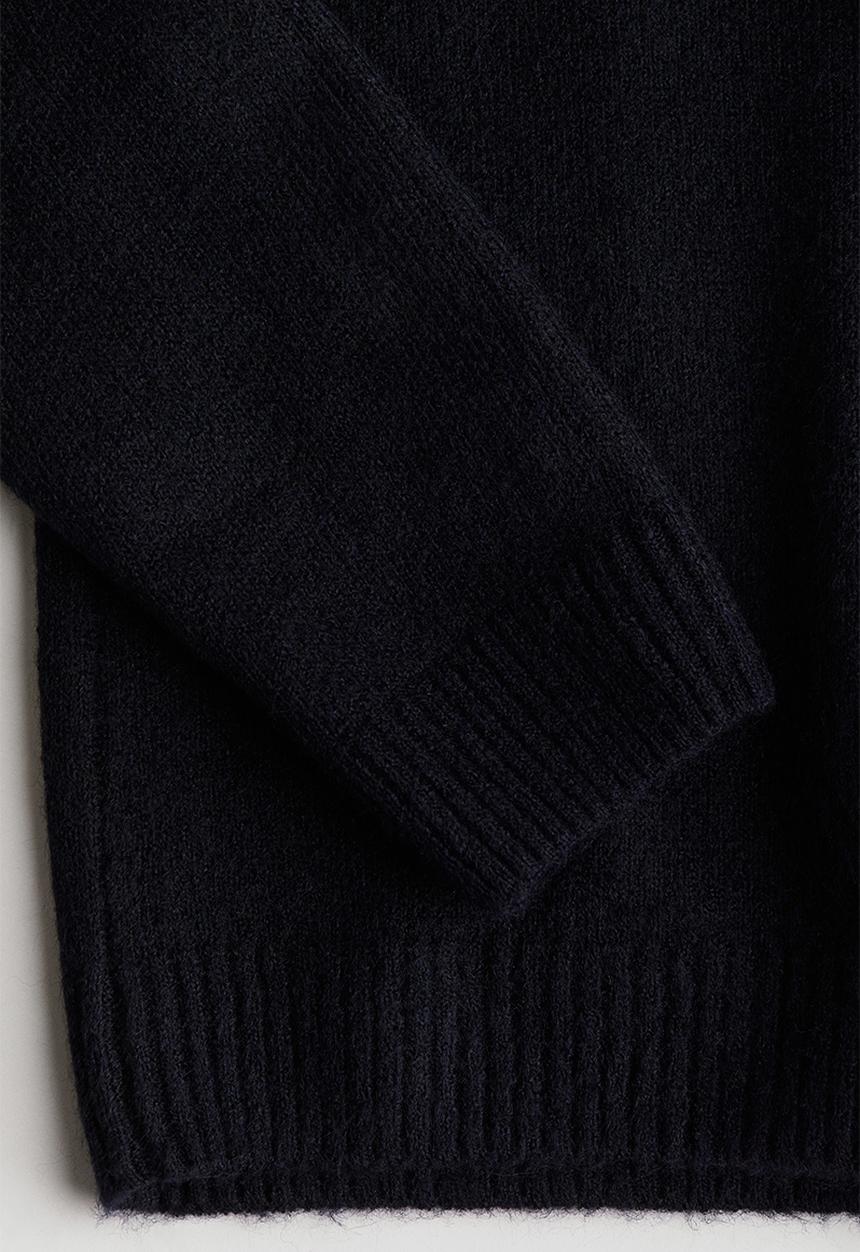 H&M - Fine-knit hoodie - navy blue