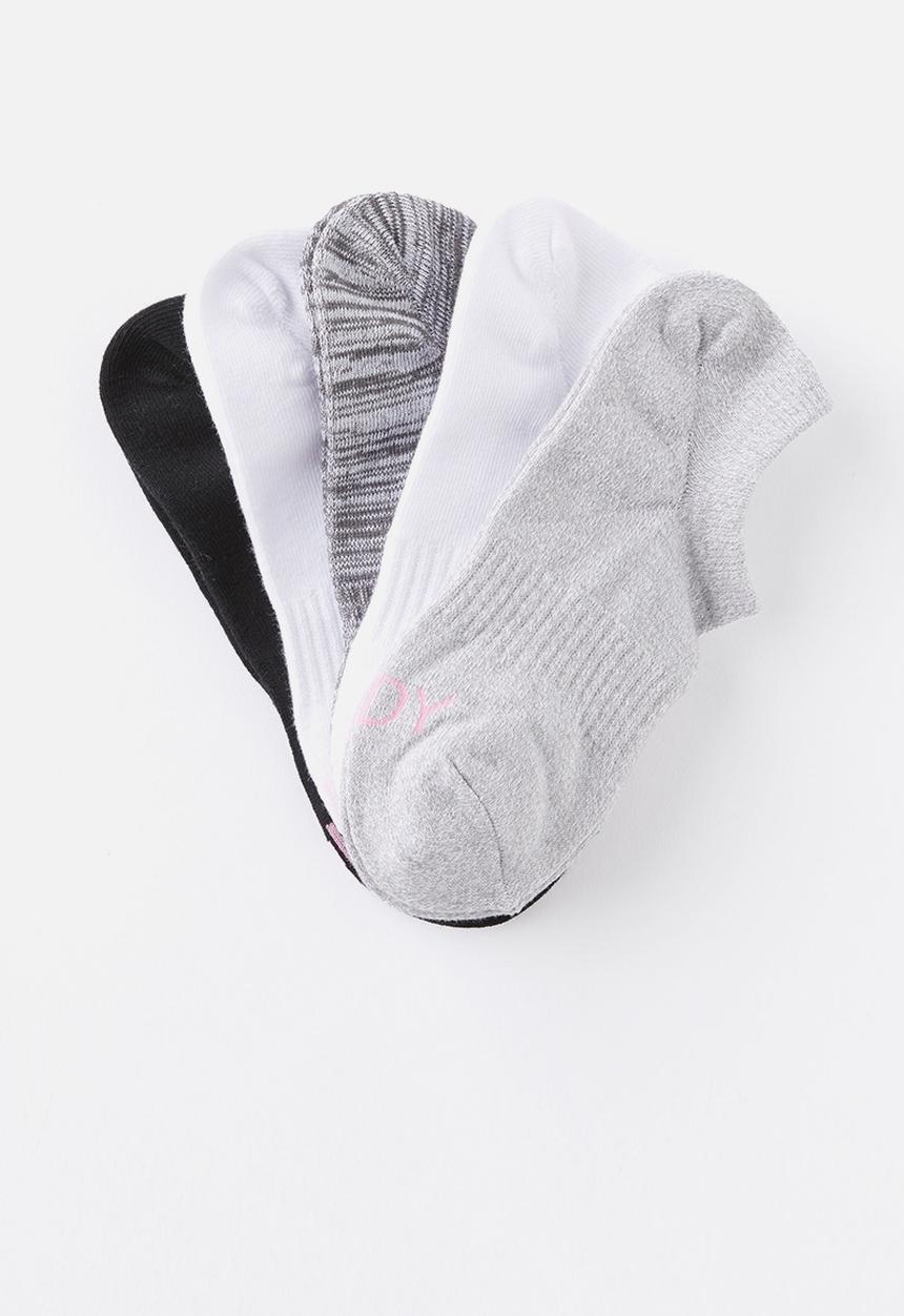 Cotton On - Body Low Cut Sneaker Socks 5Pk - Grey Scale