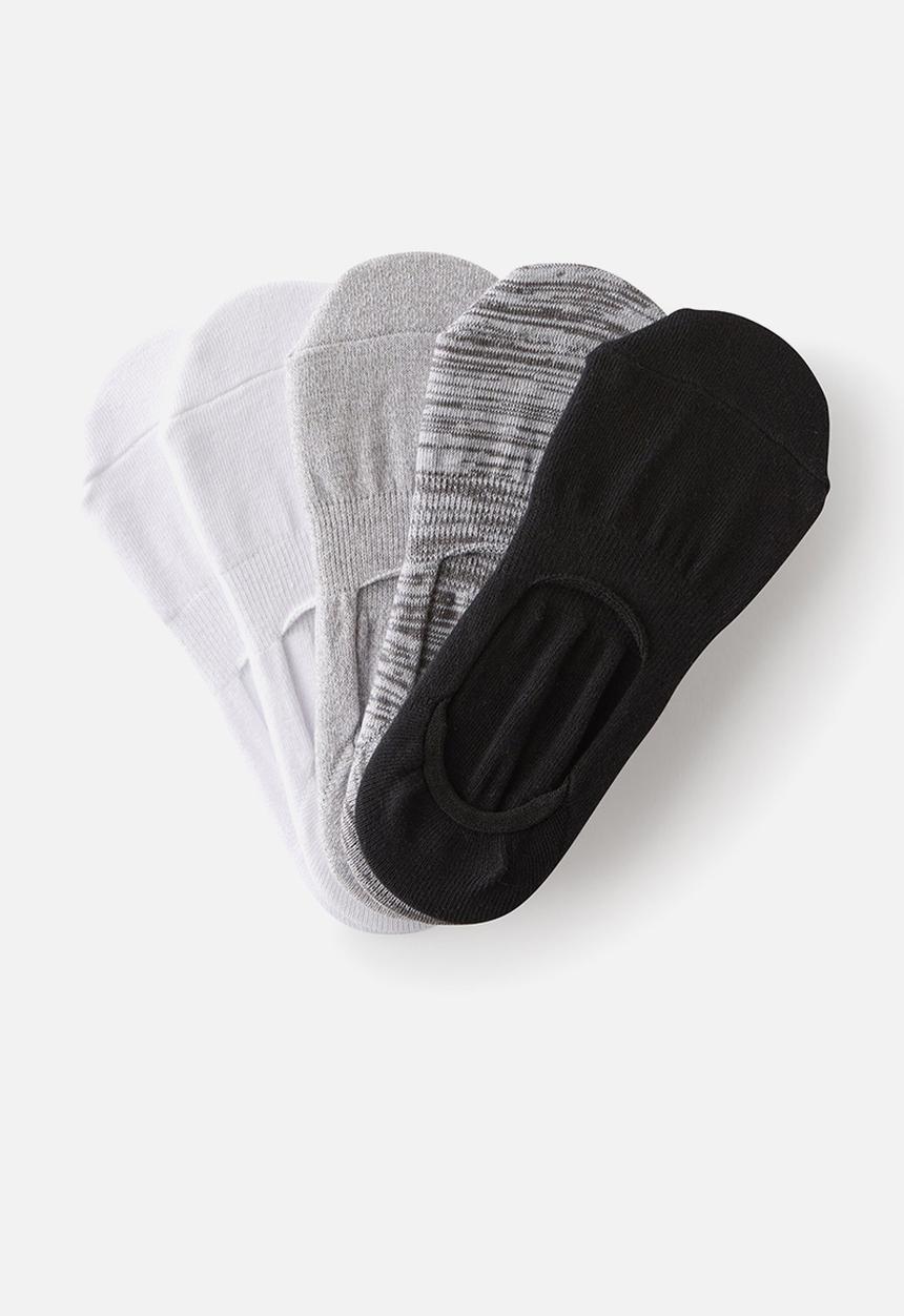 Cotton On - Body Invisible Socks 5Pk - Greyscale