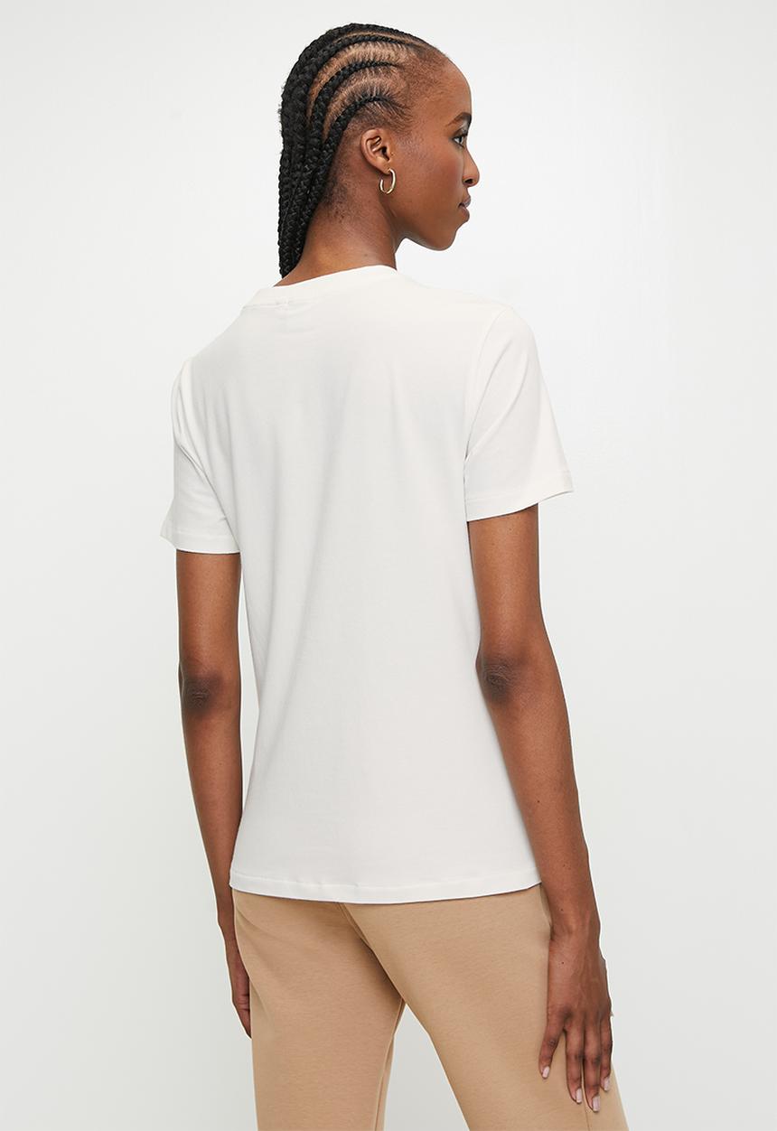 POLO - Wmn casey short sleeve crest T-shirt - off white