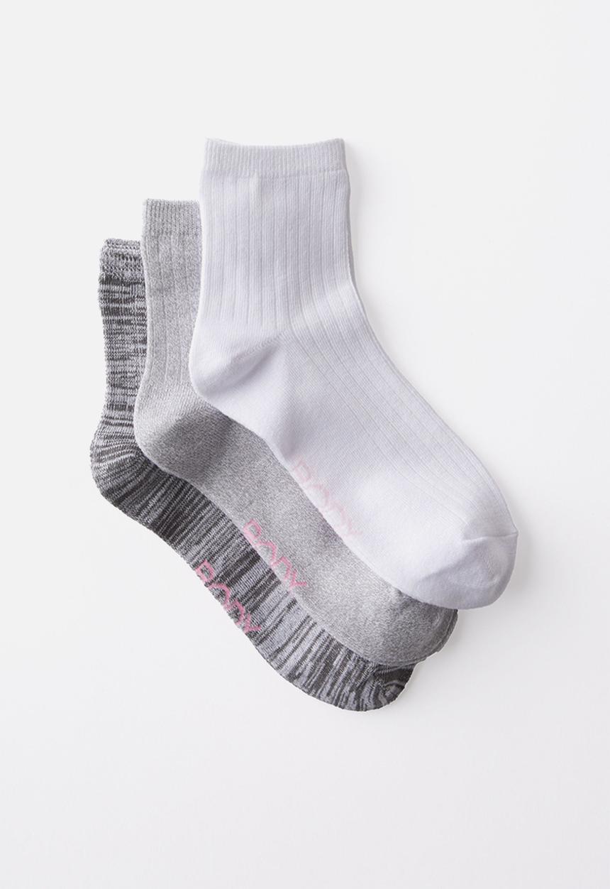 Cotton On - Body Mid Crew Socks 3Pk - Greyscale