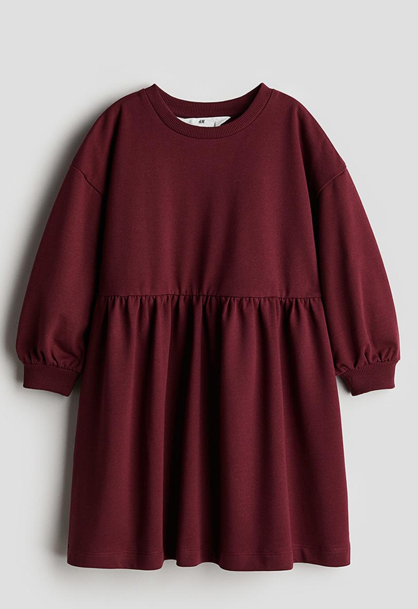 H&M - Oversized sweatshirt dress - dark red