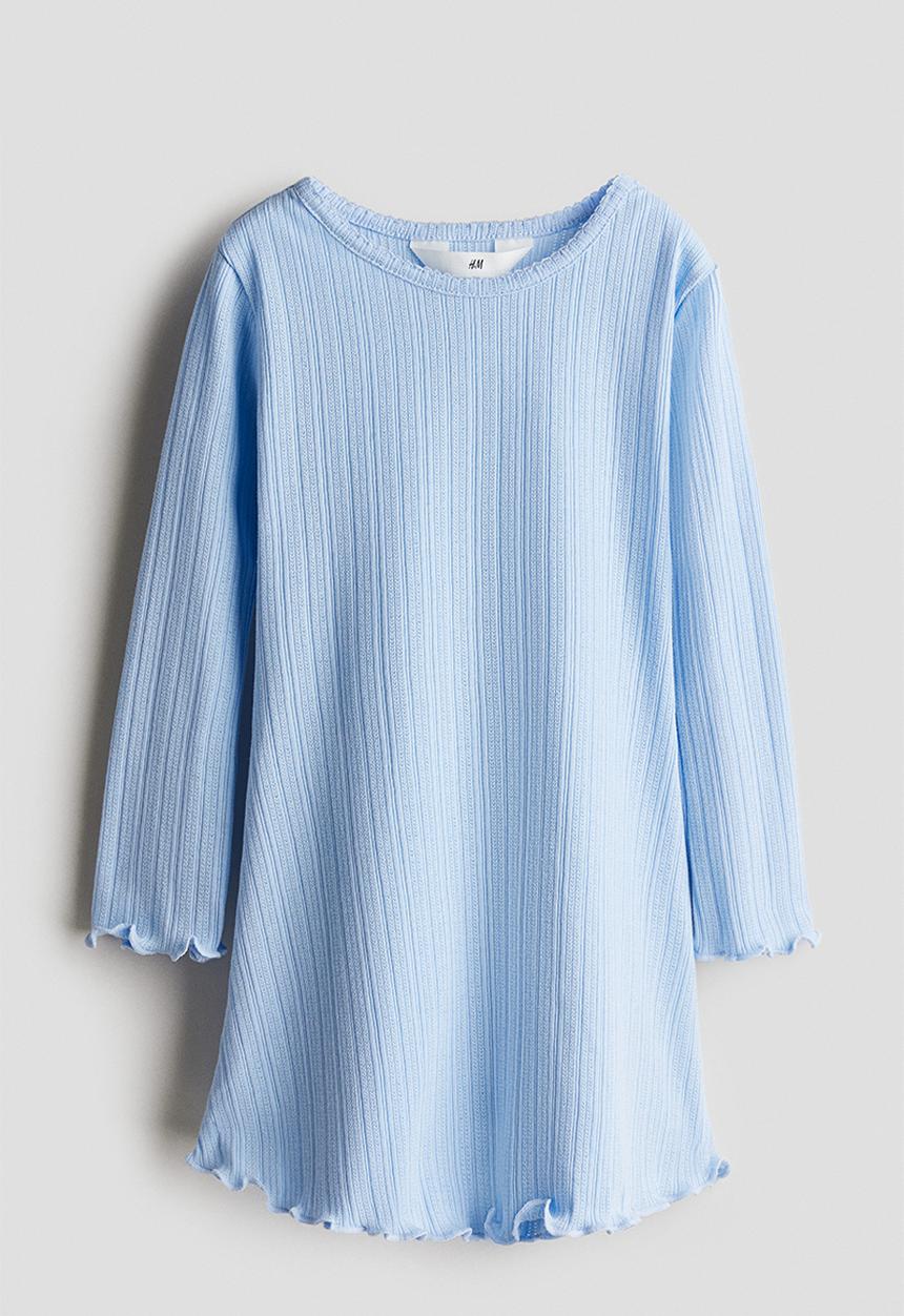 H&M - Pointelle jersey dress - blue