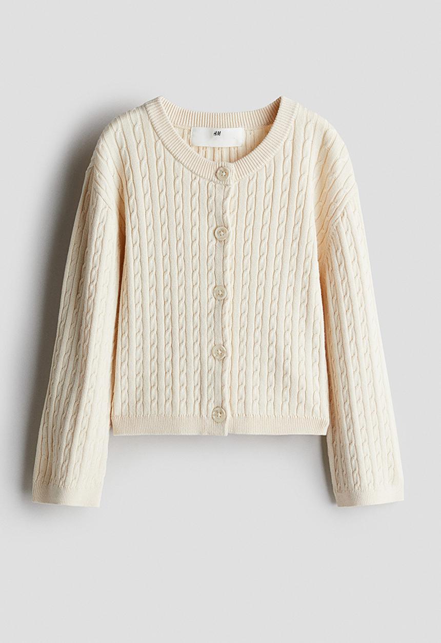 H&M - Cable-knit cardigan - light beige