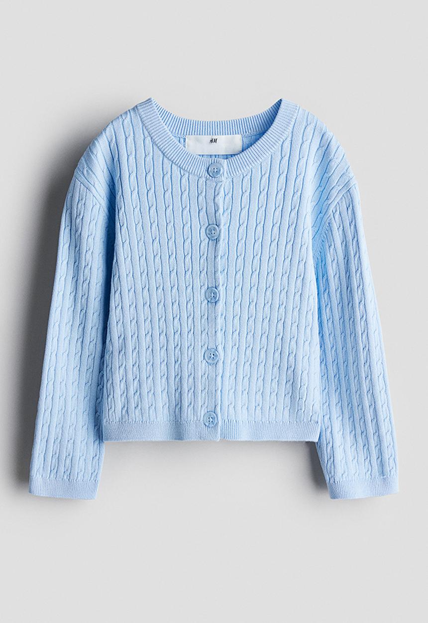 H&M - Cable-knit cardigan - light blue