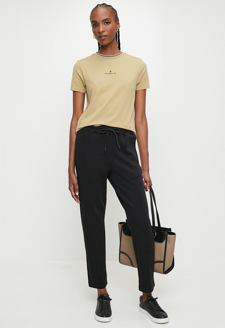POLO - Wmn thandiwe short sleeve logo T-shirt - stone