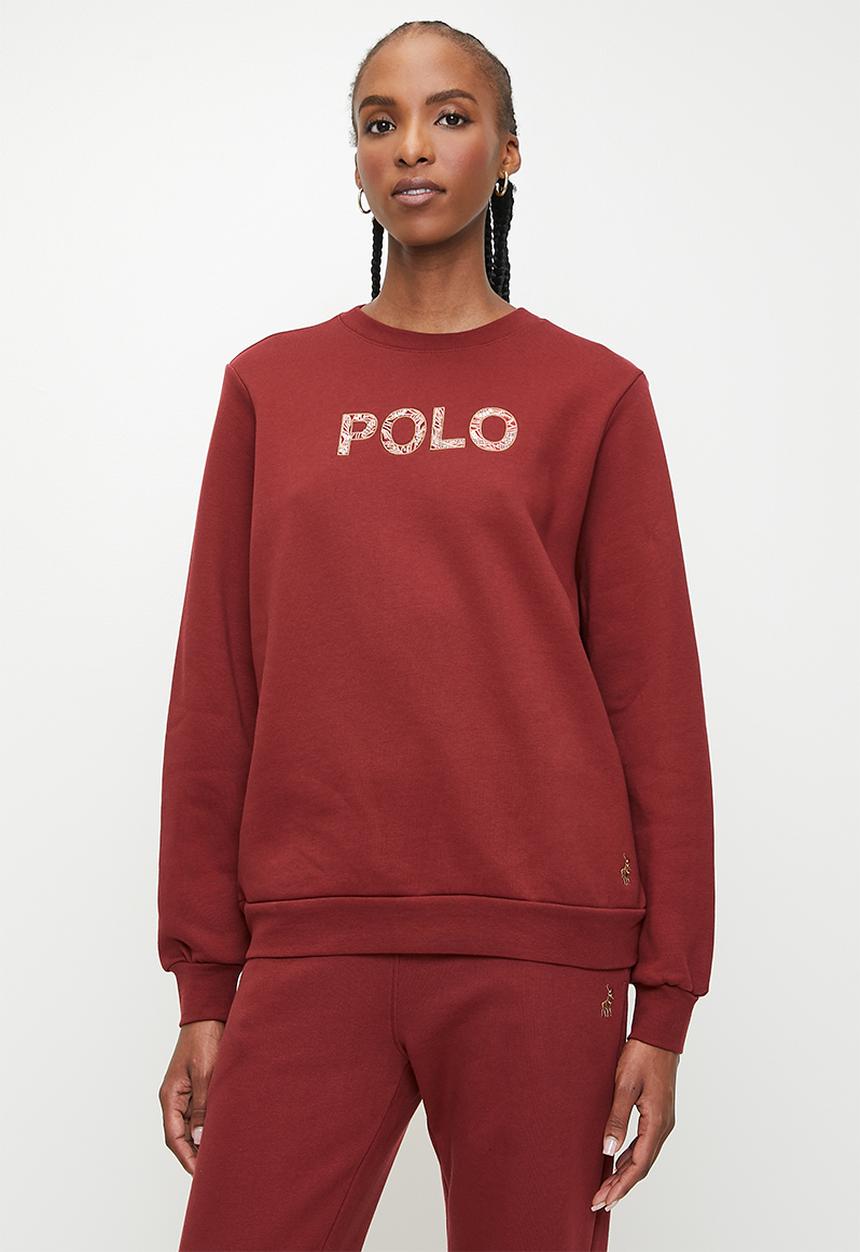 POLO - Wmn amelia long sleeve embellished sweat top - picante red	