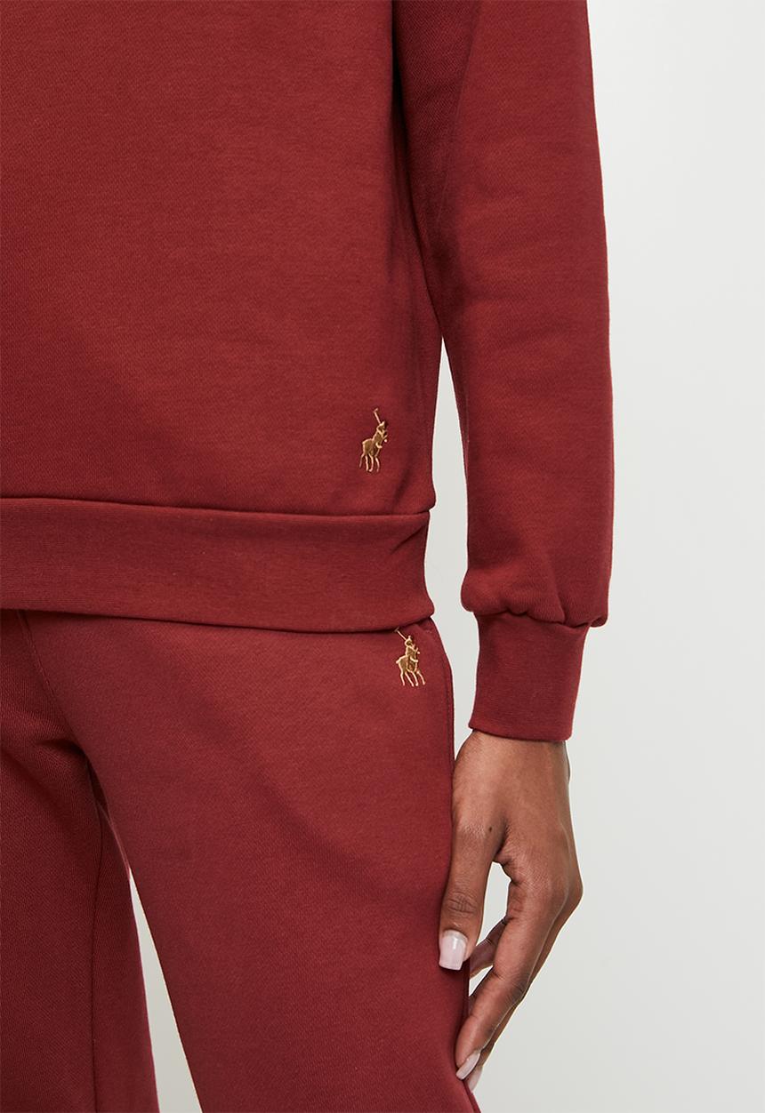 POLO - Wmn amelia long sleeve embellished sweat top - picante red	