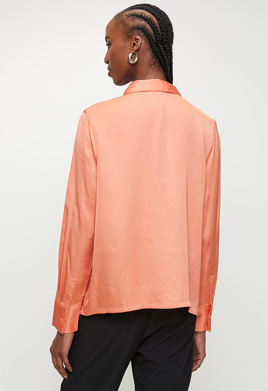 POLO - Wmn emily long sleeve blouse - clay