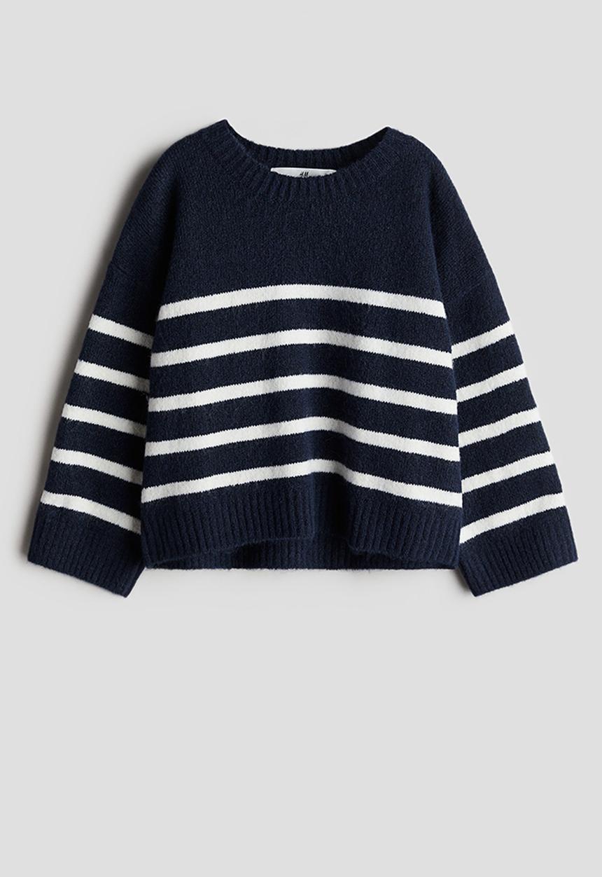 H&M - Jumper - dark blue striped