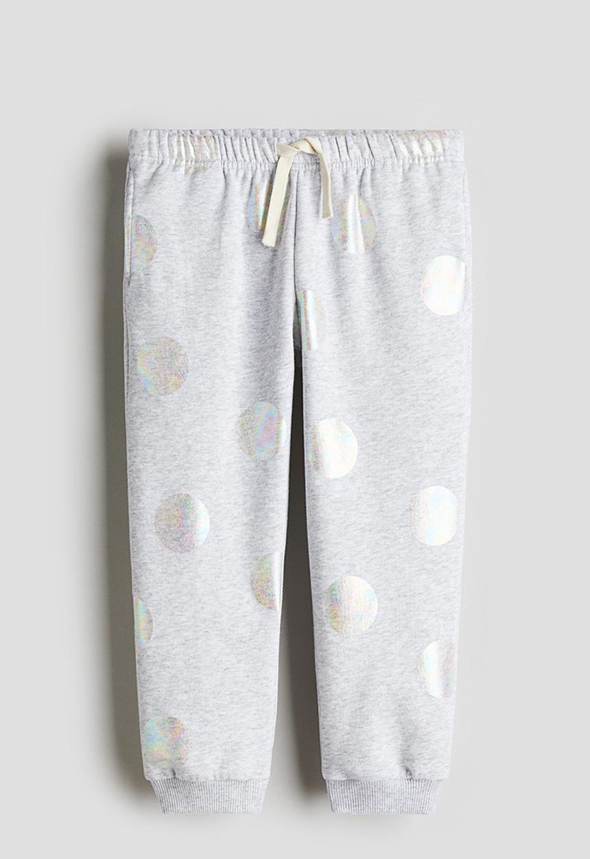 H&M - Printed joggers - light grey marl spotted