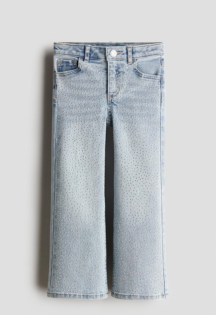 H&M - Studded wide leg jeans - light denim blue