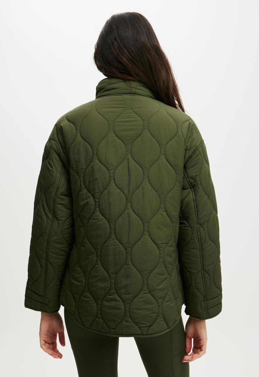 Cotton On - Warm Up Relaxed Lightweight Jacket - Forest Green