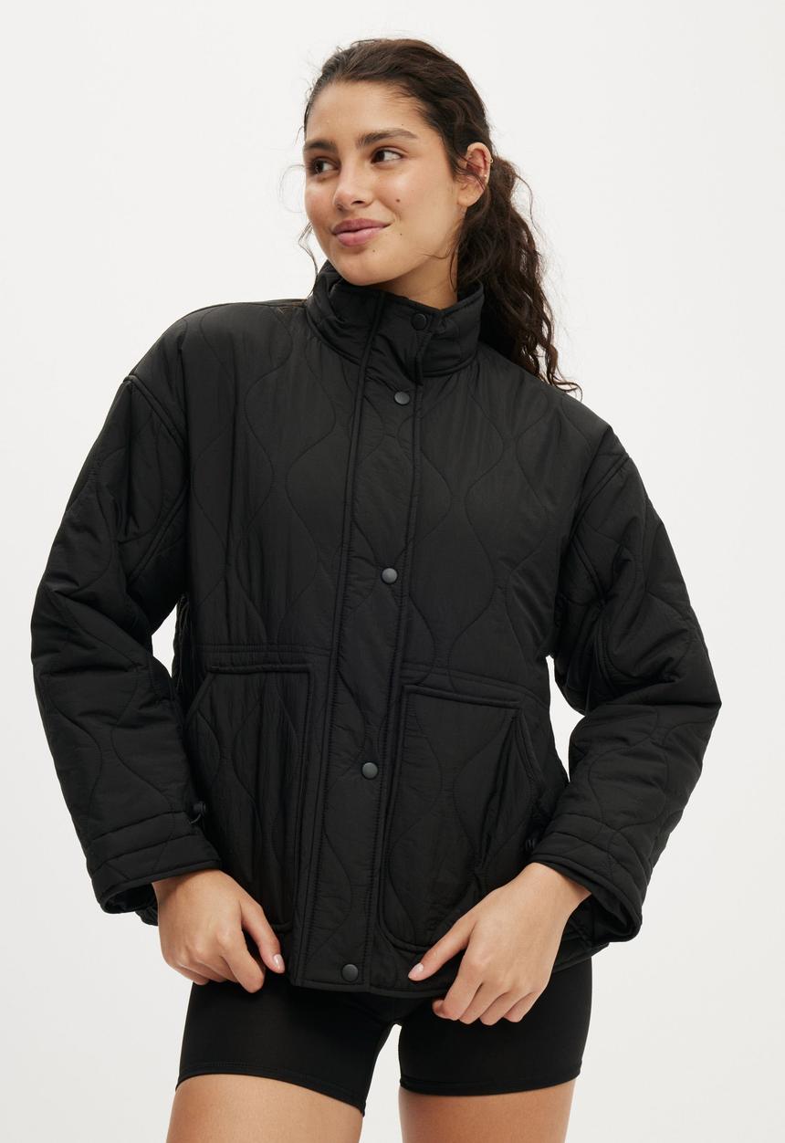 Cotton On - Warm Up Relaxed Lightweight Jacket - Black