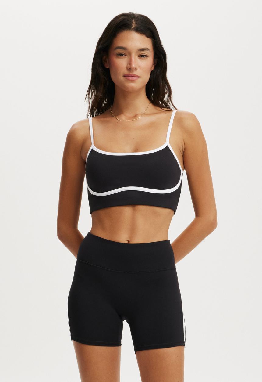 Cotton On - Ultra Soft Contour Shortie Short - Black/White