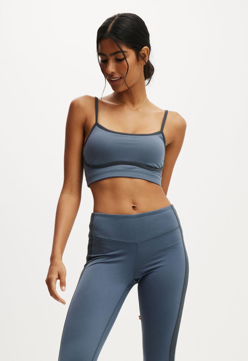 Cotton On - Ultra Soft Contour Crop - Folkstone Grey/Element Blue