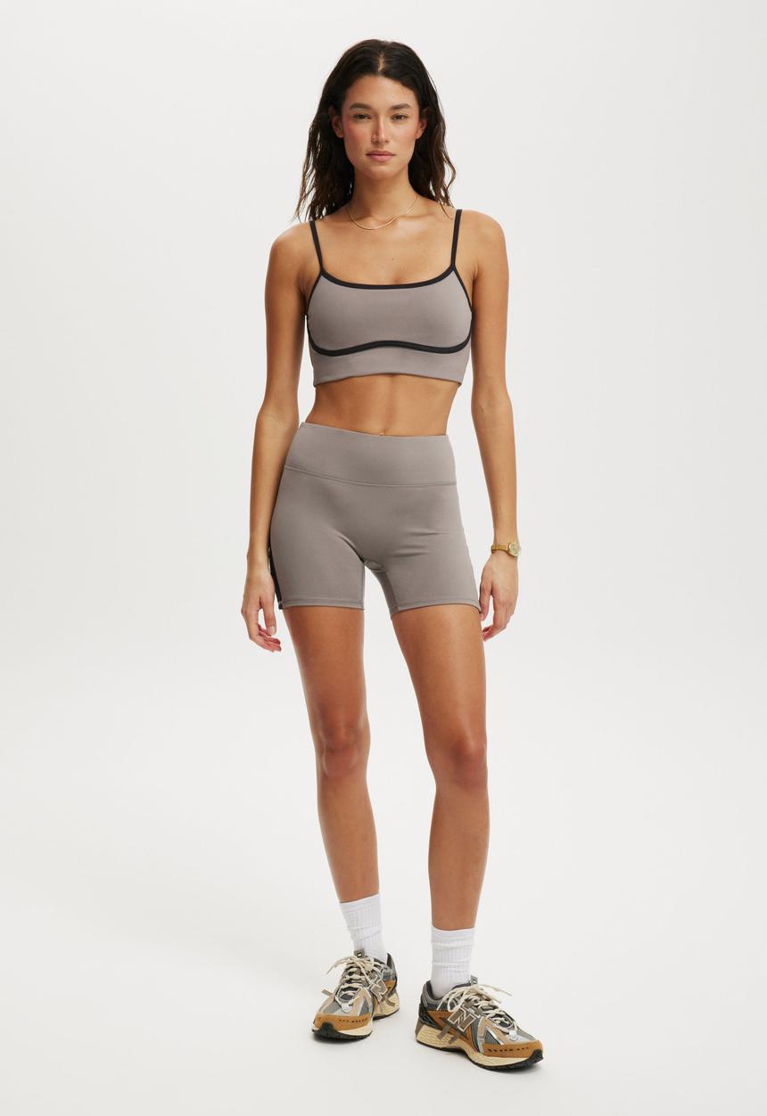 Cotton On - Ultra Soft Contour Crop - Desert Grey/Black