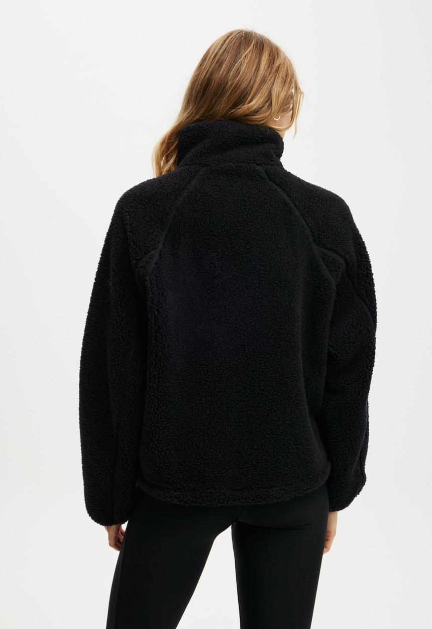 Cotton On - Trail Sherpa Zip Thru - Black