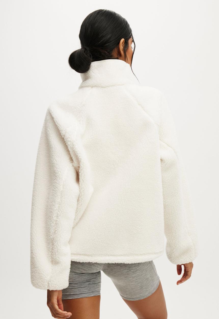 Cotton On - Trail Sherpa Zip Thru - Coconut Milk