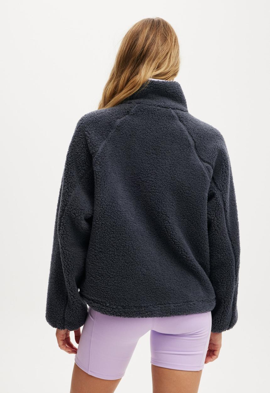 Cotton On - Trail Sherpa Zip Thru - Charcoal