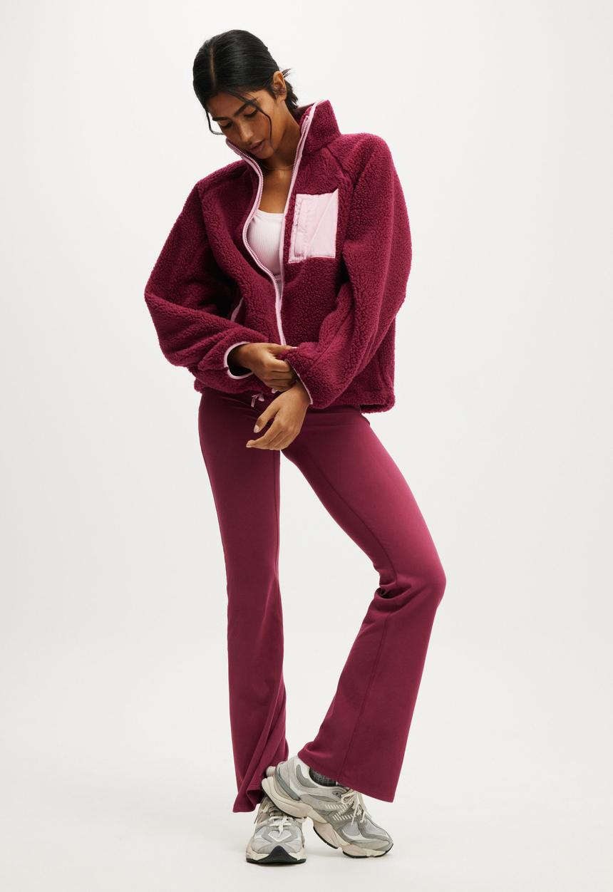 Cotton On - Trail Sherpa Zip Thru - Sangria