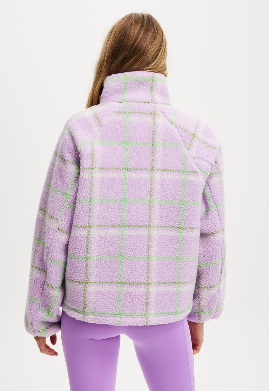 Cotton On - Trail Sherpa Zip Thru - Lilac Check