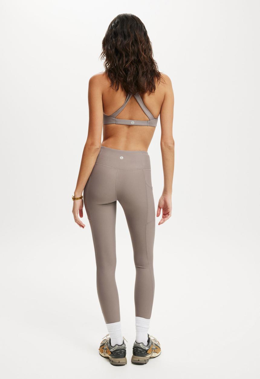 Cotton On - Fleece Lined Outdoor Full Length Tight - Desert Grey