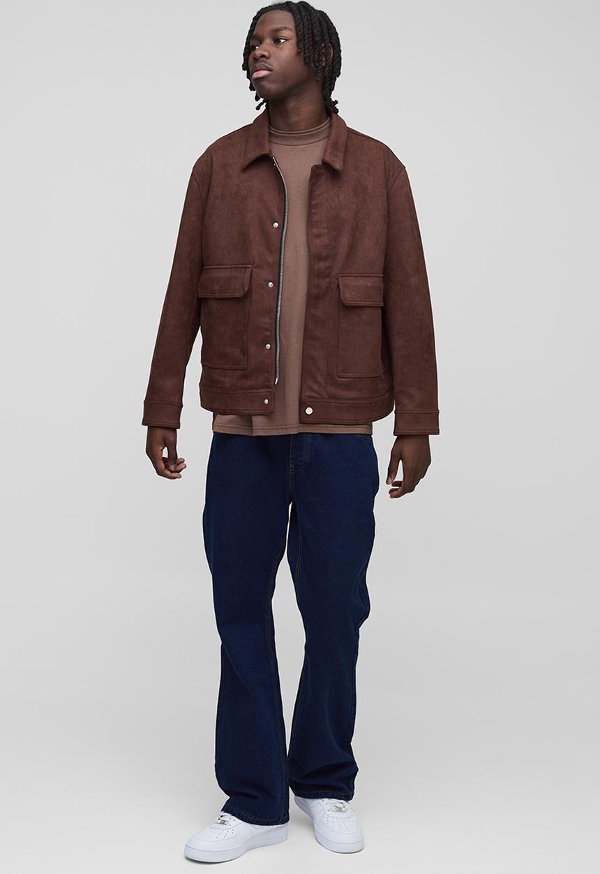 boohooMAN - Relaxed Rigid Flare Jean In Indigo - Indigo