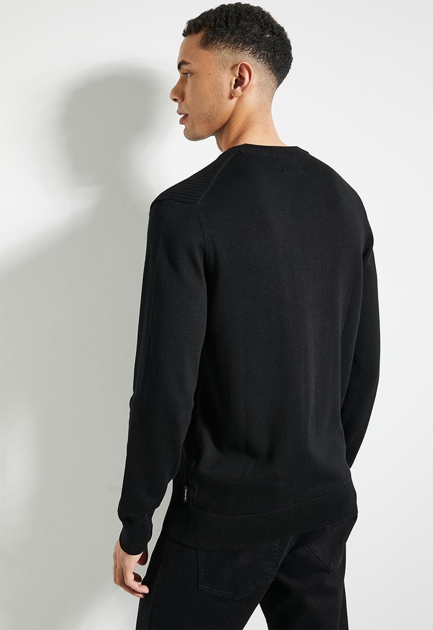 Ben Sherman - Textured Front Crew-Black