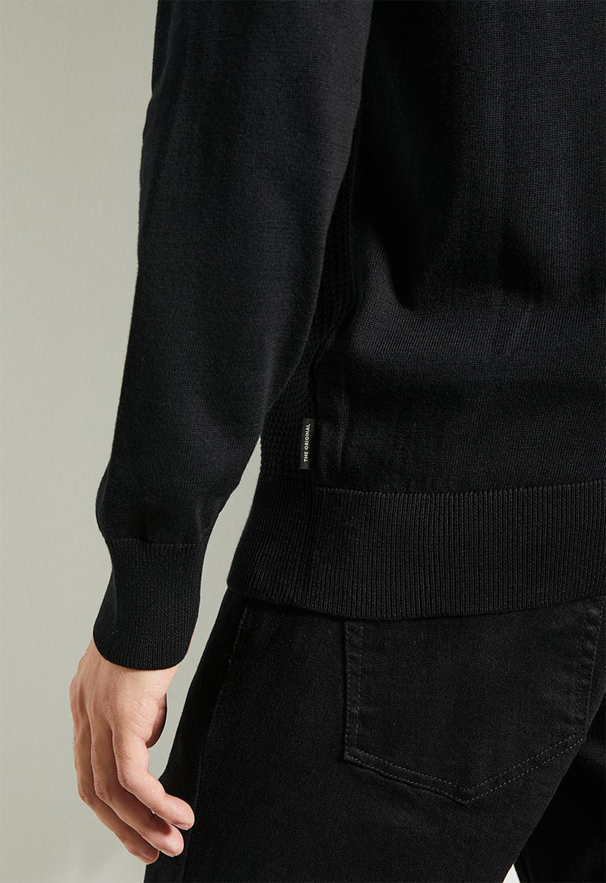Ben Sherman - Textured Front Crew-Black