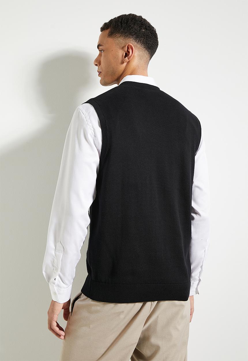 Ben Sherman - Pull Over Knit S/Less - Black