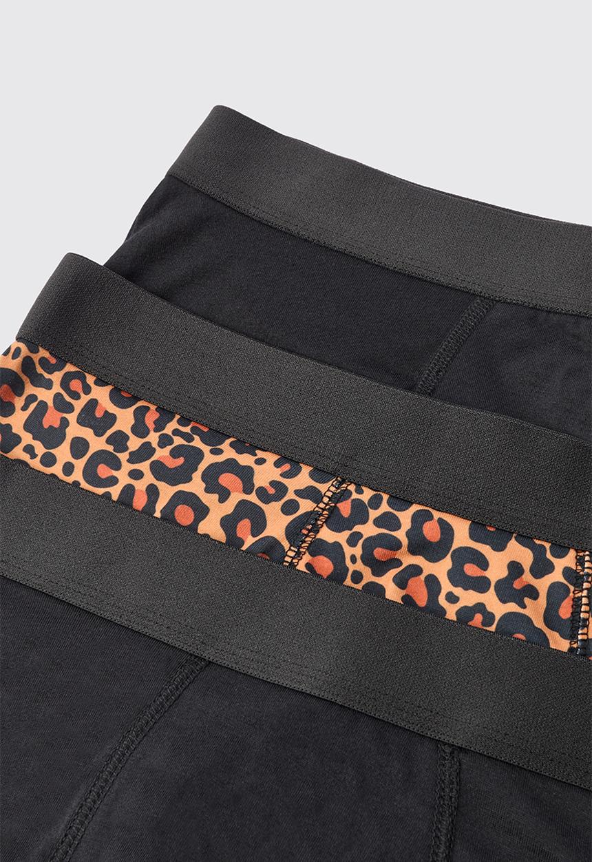 boohooMAN - 3 Pack Leopard Printed Boxers - Brown