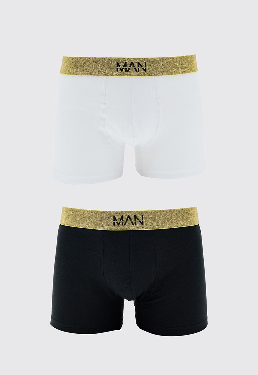 boohooMAN - 3 Pack Man Roman Gold Waistband Boxers In Multi - multi