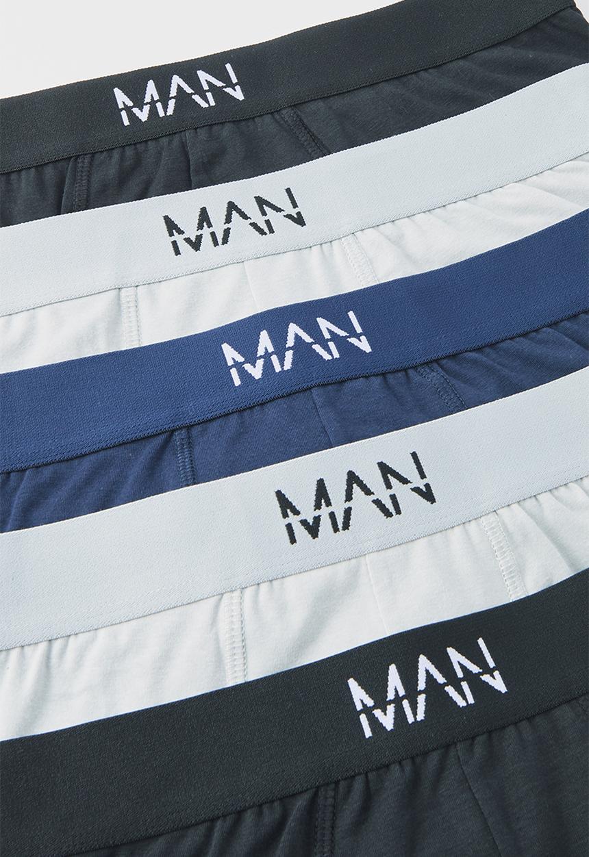 boohooMAN - 5 Pack Man Mixed Colour Trunks - Multi