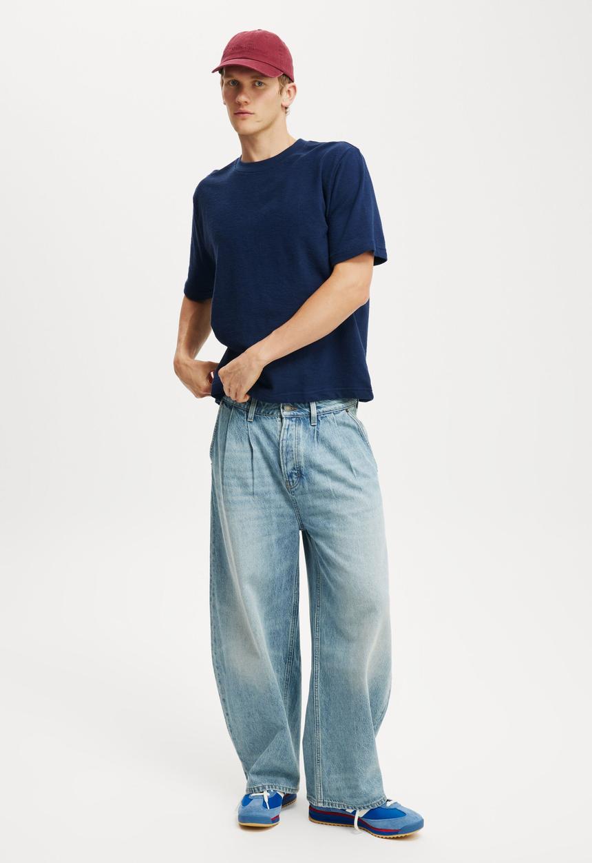 Cotton On - Cropped Fit T-Shirt - Indigo Terry