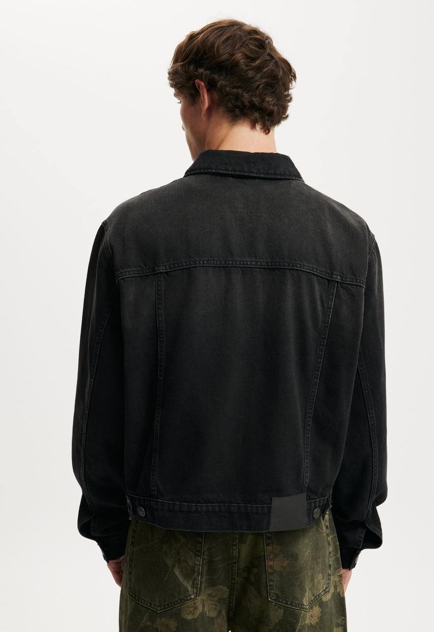 Cotton On - Denim Trucker Jacket - Y2K Washed Black