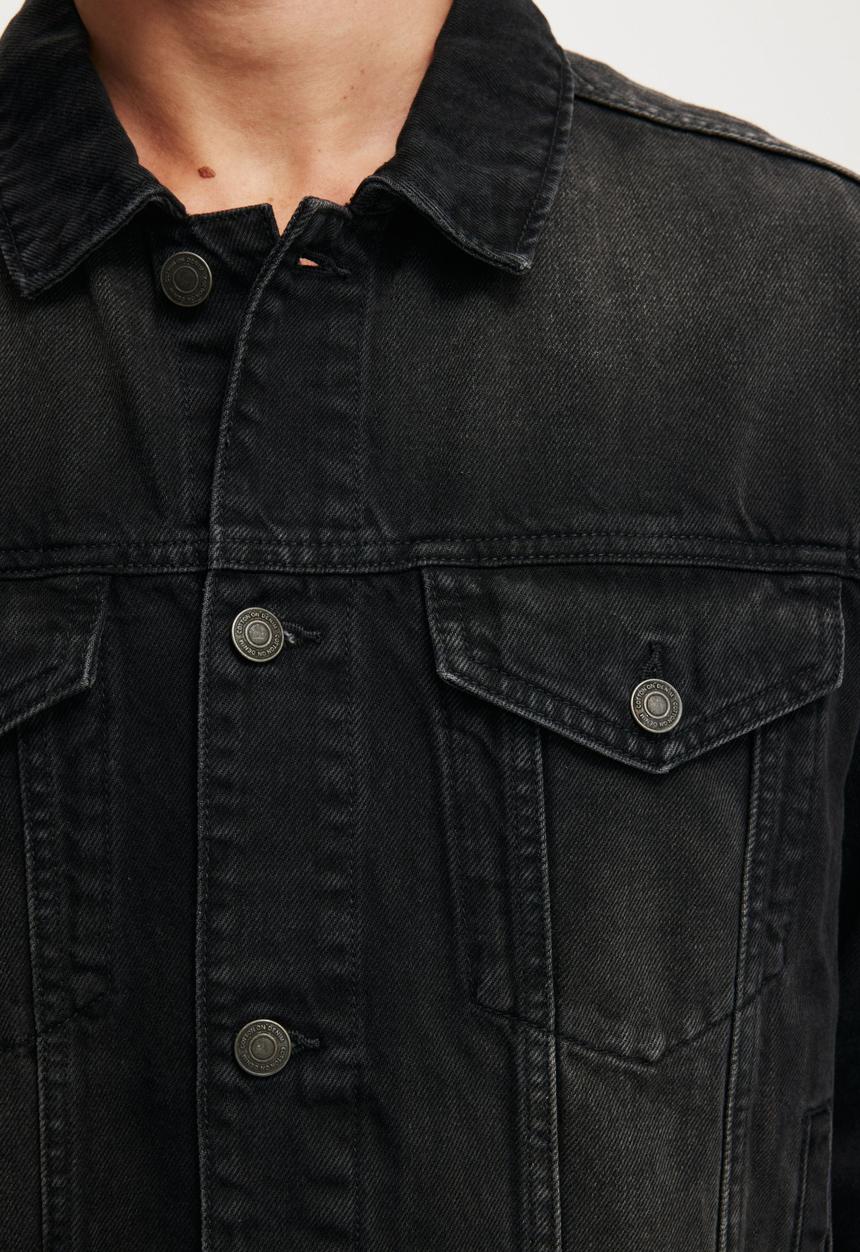 Cotton On - Denim Trucker Jacket - Y2K Washed Black
