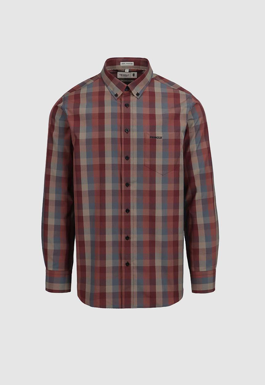 Pringle of Scotland - Nathan Pringle L/S Classic Shirt - Maroon