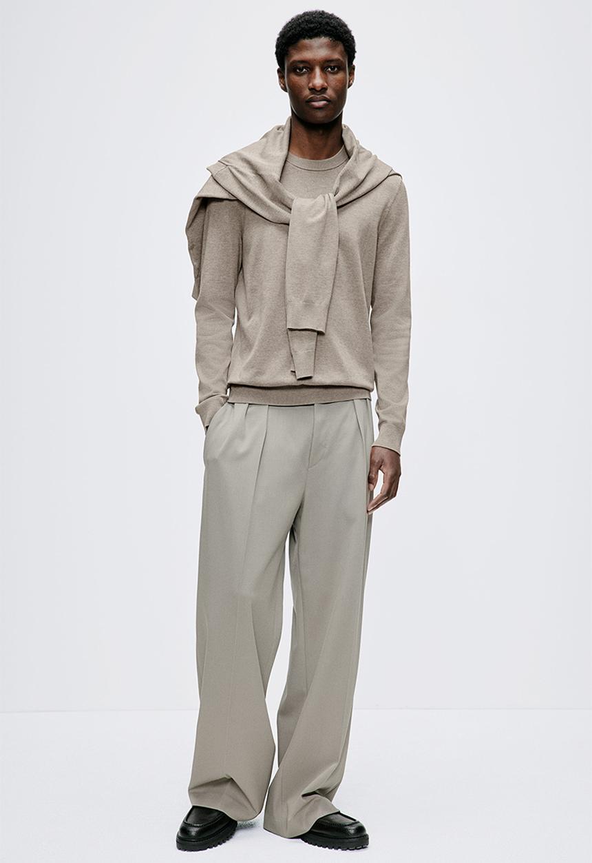 H&M - Slim fit fine-knit jumper - greige