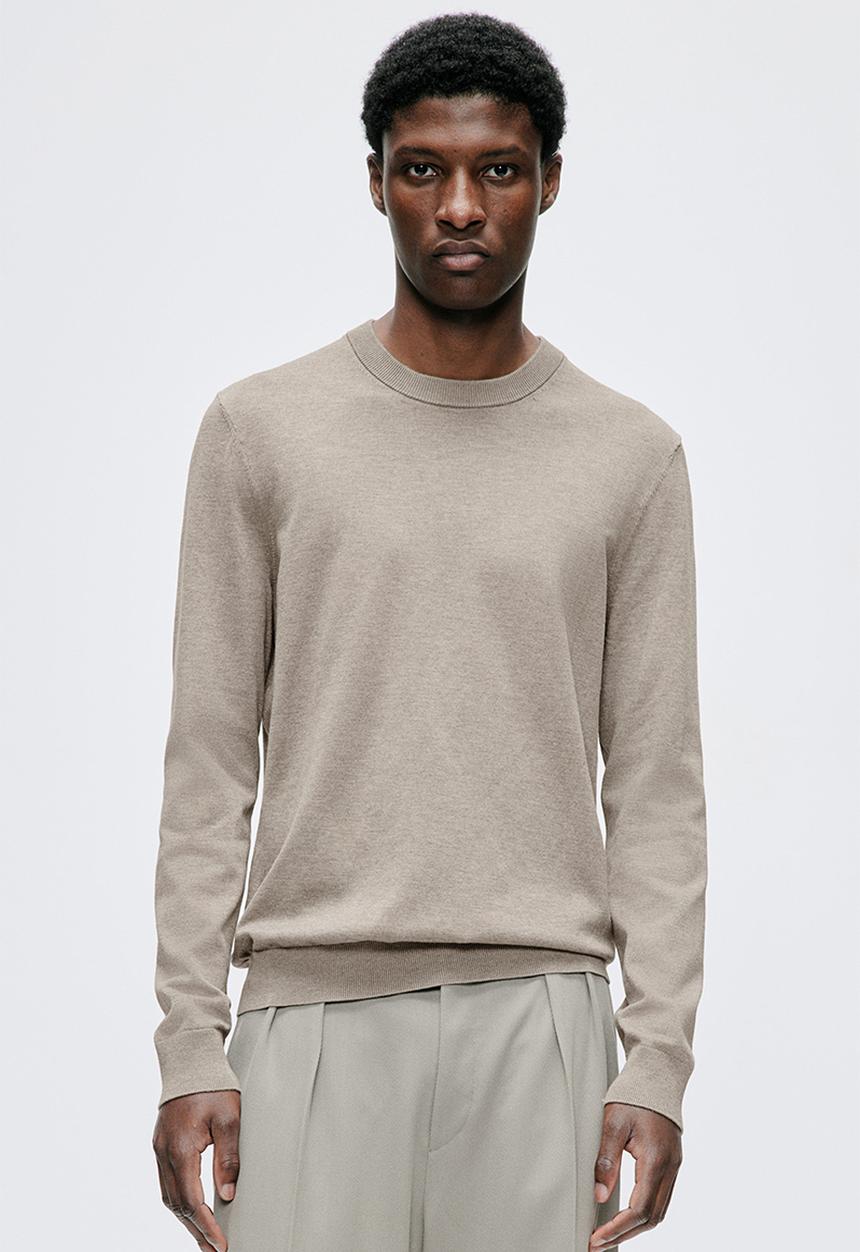 H&M - Slim fit fine-knit jumper - greige