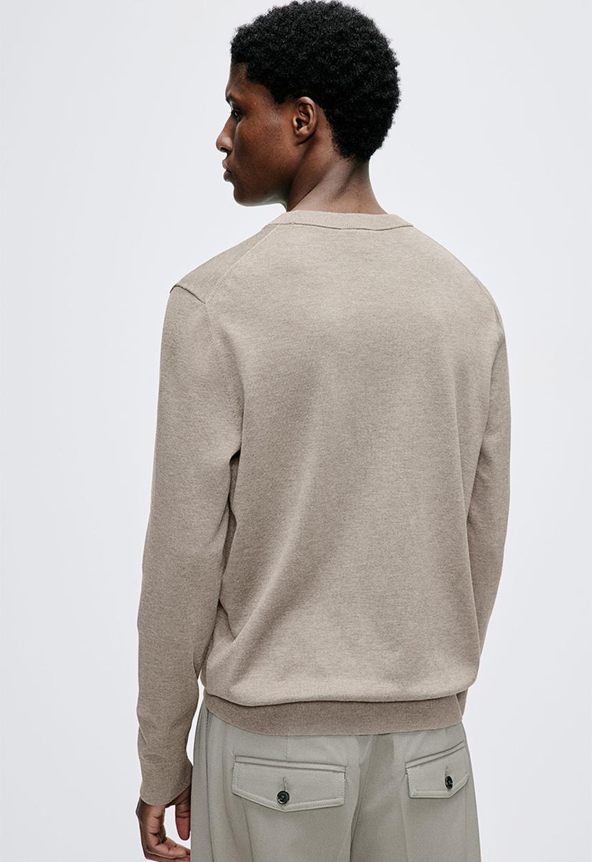 H&M - Slim fit fine-knit jumper - greige
