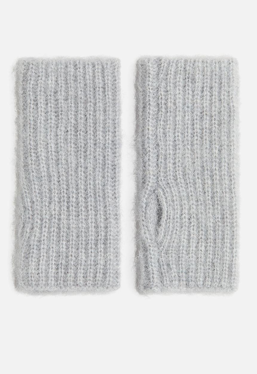 H&M - Fluffy wrist warmers - light grey marl
